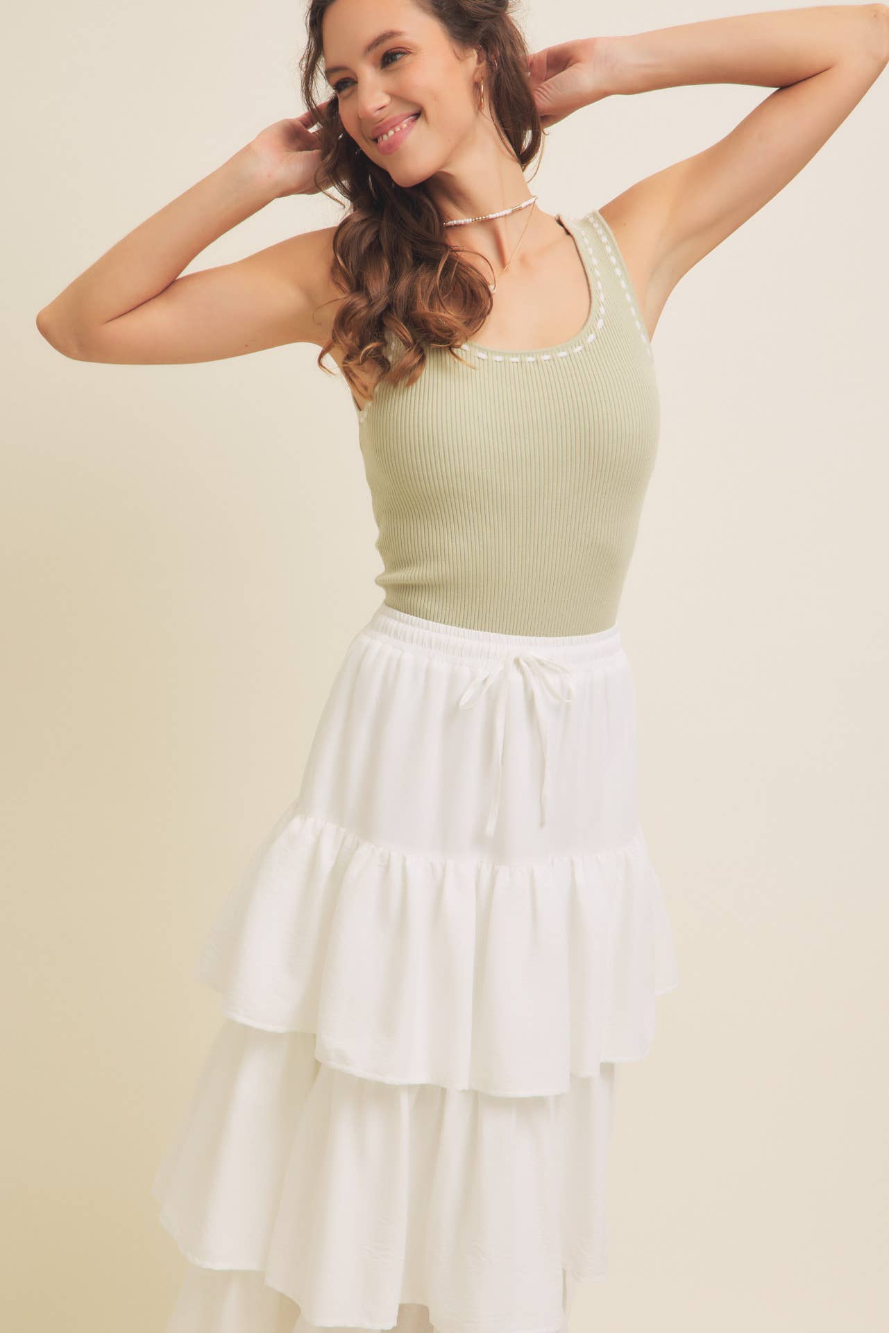 STRETCHY RIB SWEATER TANK