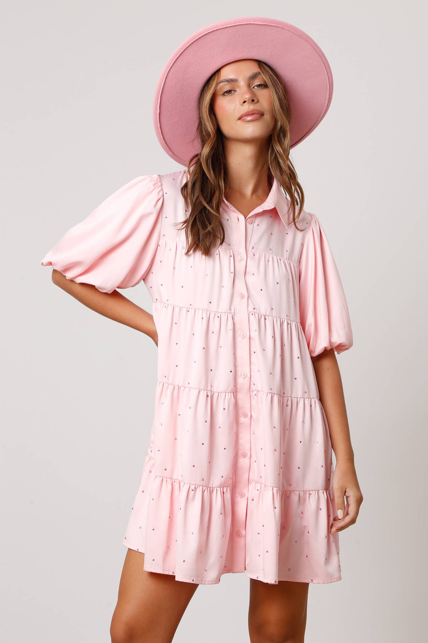 Pretty in Pink Satin Dress