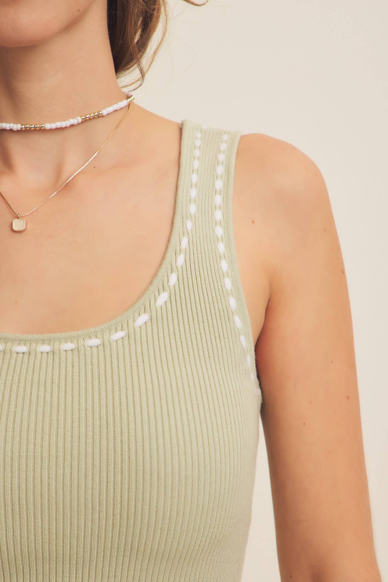 STRETCHY RIB SWEATER TANK