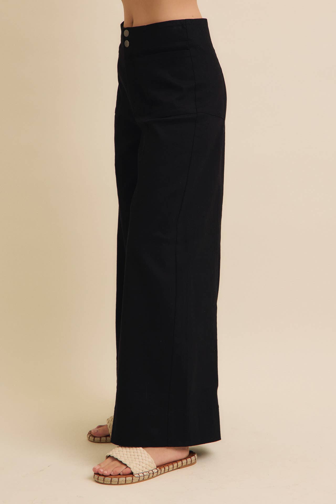 FLATTERING WIDE LEG TWILL PANTS