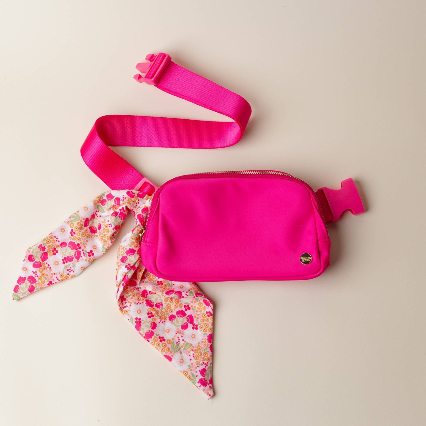 All You Need Belt Bag with Hair Scarf-Hot Pink