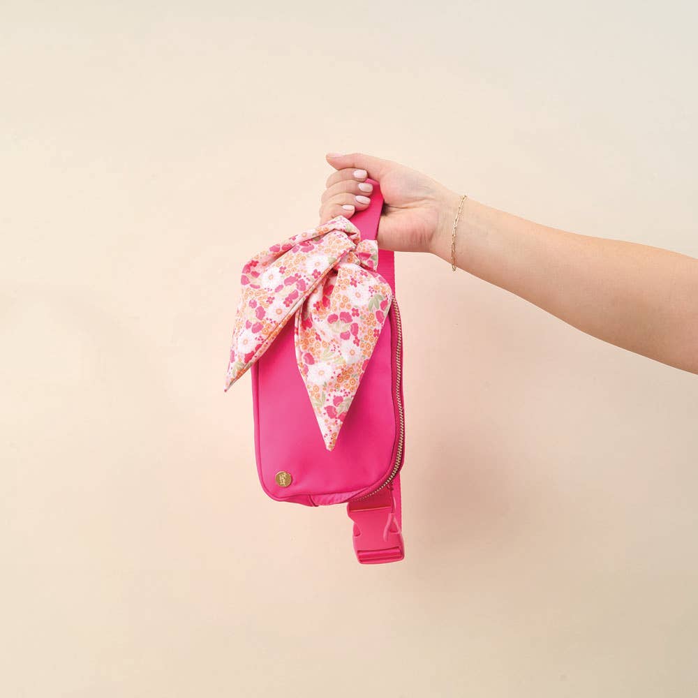 All You Need Belt Bag with Hair Scarf-Hot Pink
