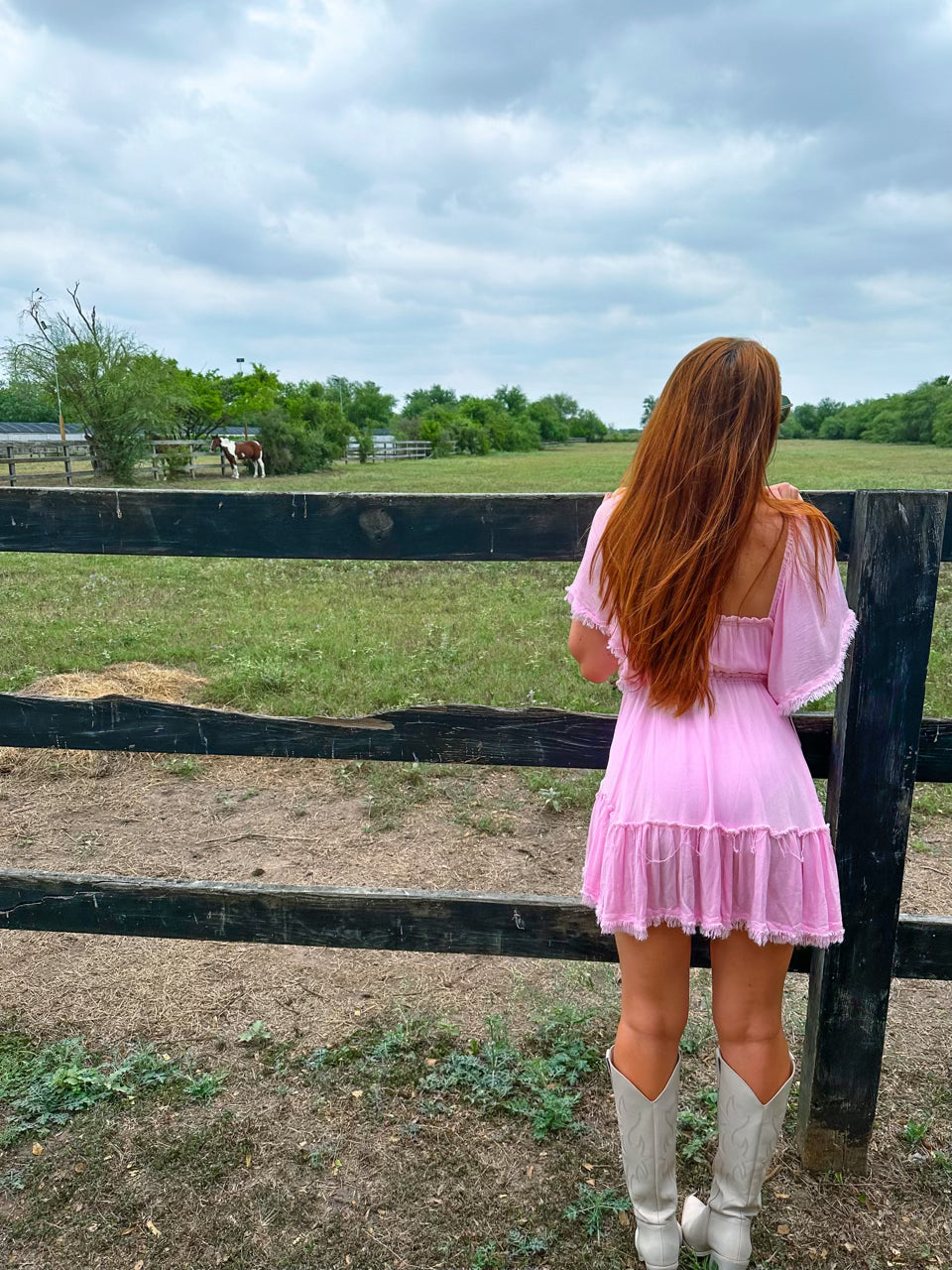 Ruffle Pink Mini Dress