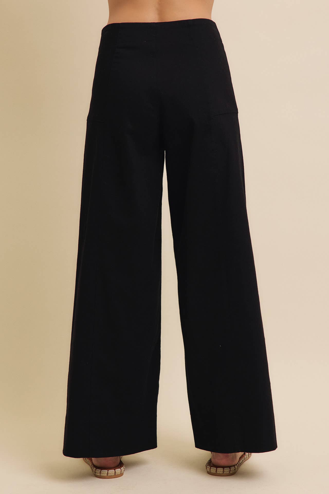 FLATTERING WIDE LEG TWILL PANTS