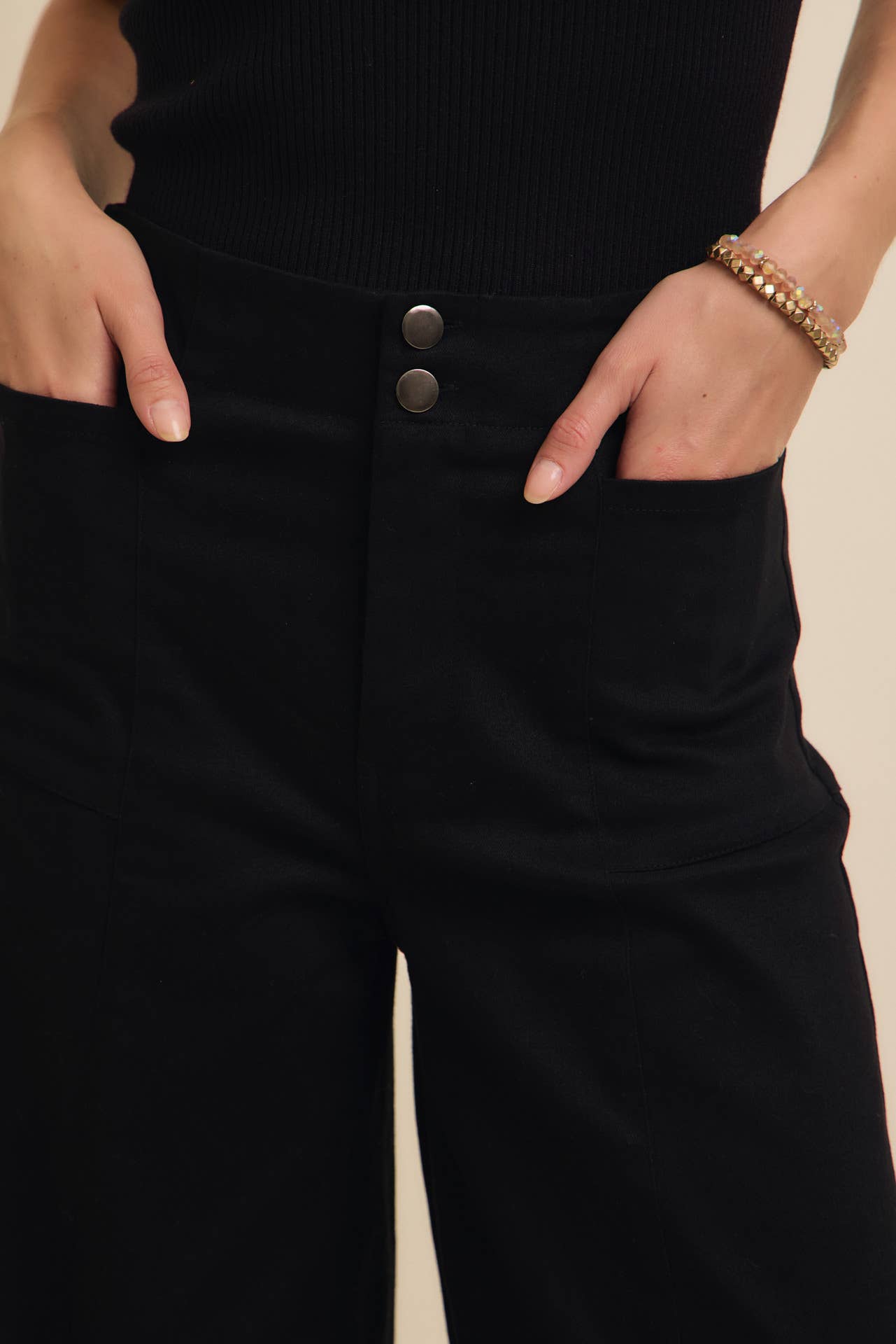 FLATTERING WIDE LEG TWILL PANTS