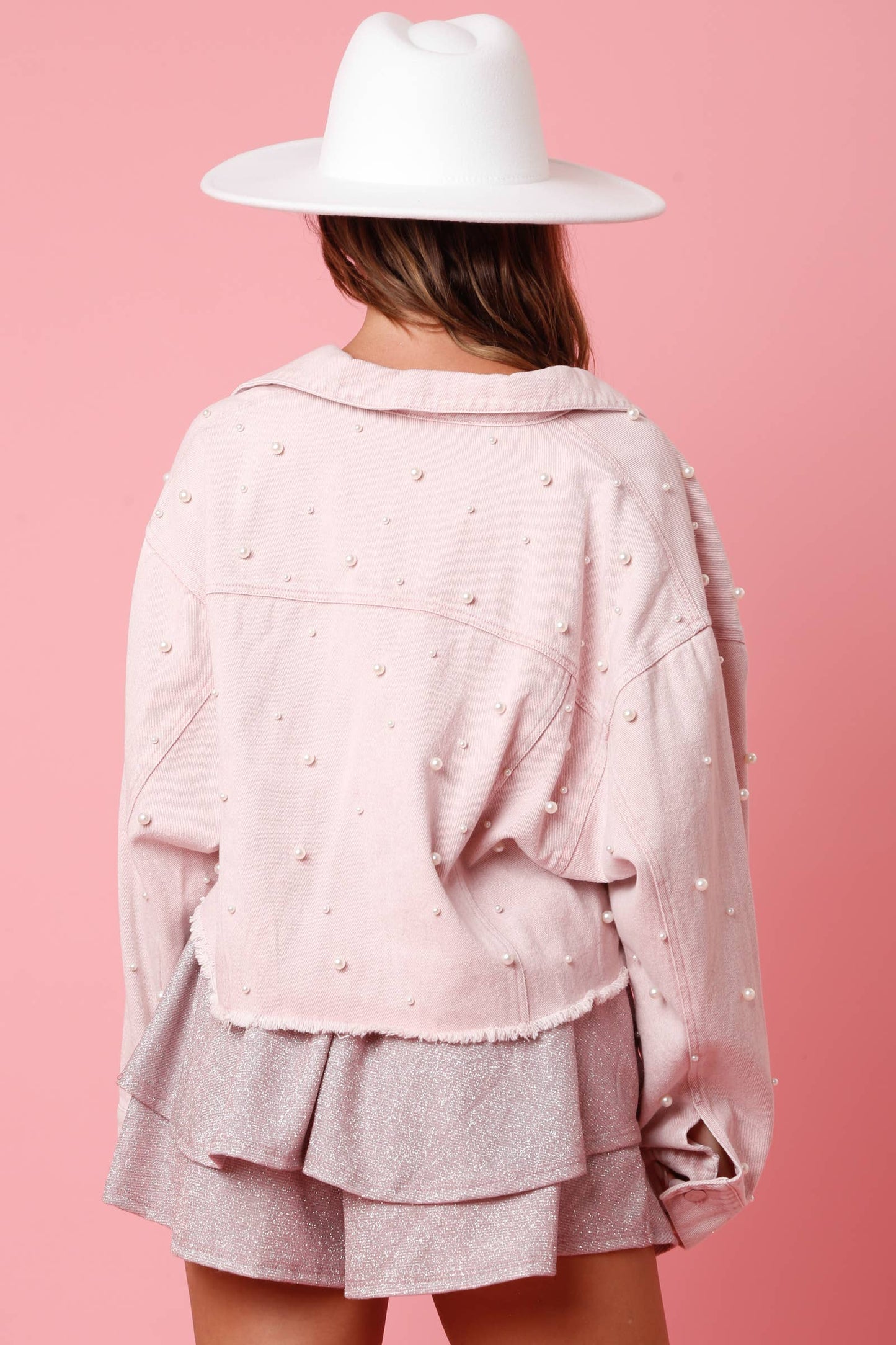 Pink Pearl Cropped Jacket