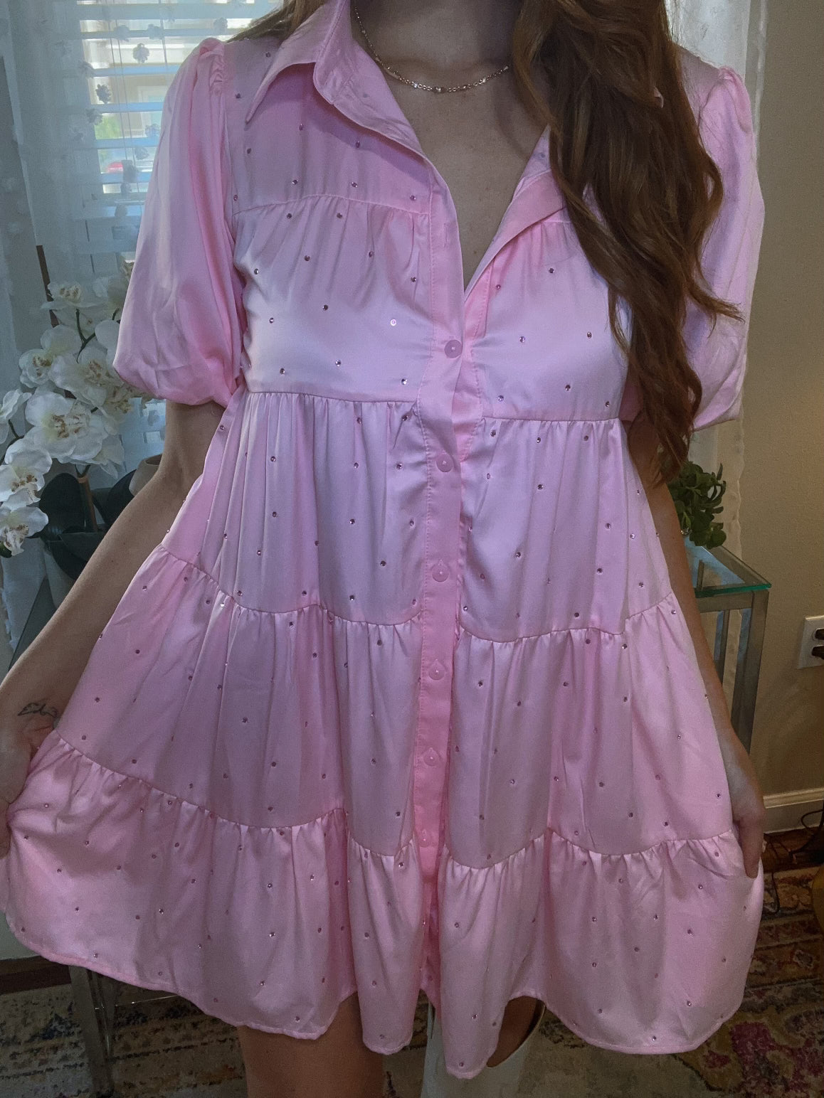 Pretty in Pink Satin Dress